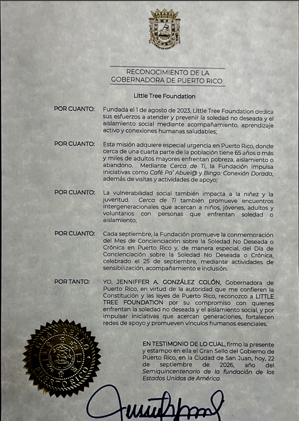 Reconocimiento a Little Tree Foundation